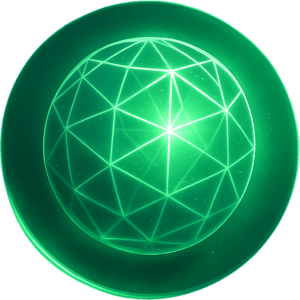 Emblema 3D del paquete Líder Digital mostrando una red esférica brillante.